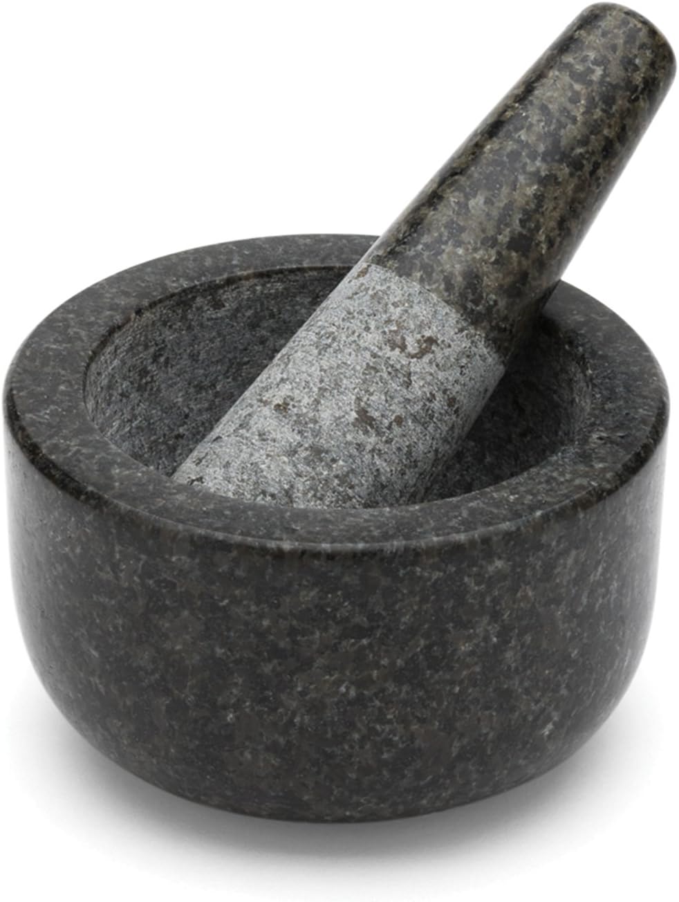 Fox Run Granite Mortar and Pestle, 4.75-Inch Diameter, Black & Gray