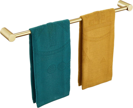 KOKOSIRI Bathroom Towel Rack Wall Mounted 24-Inch Bath Towel Bar Holders for Bathroom Hardware Accessories Brushed Gold Stainless Steel, B4007BG-L24