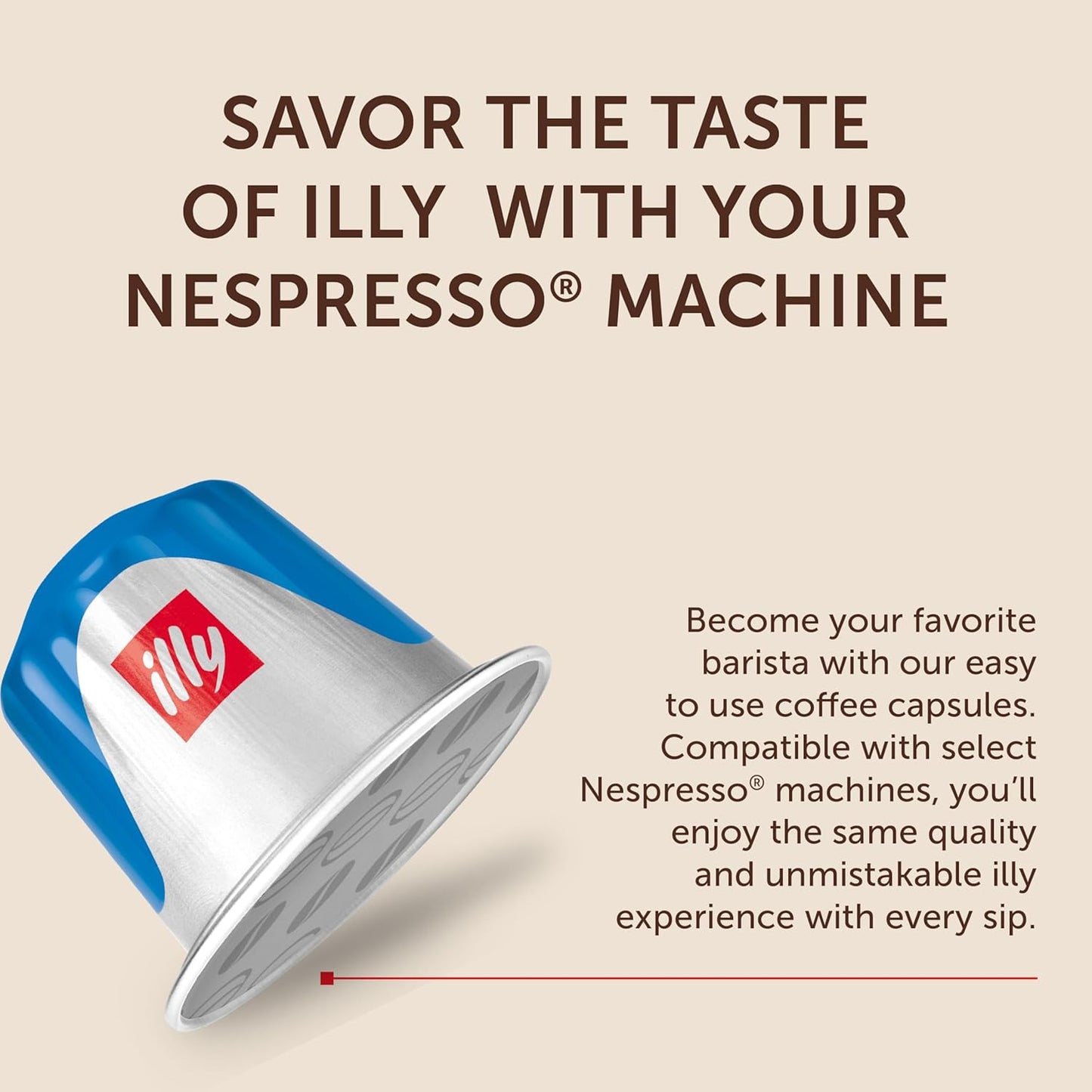 illy Aluminum Espresso Capsules - Compatible with Nespresso Machines - Decaf Coffee - Mild & Balanced - Notes of Caramel and Chocolate - Single Serve Capsules - 10 Count (Pack of 5)