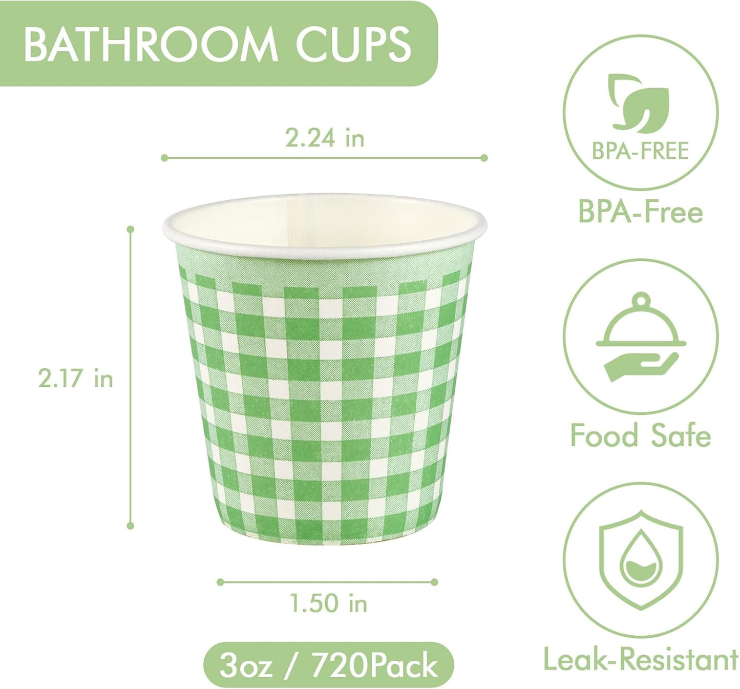 LITOPAK 720 Pack 3 oz Paper Cups, Colorful Disposable Bathroom Cups, Small Mouthwash Cups, Mini Snack Cups, and Disposable Paper Cups for Home, Bathroom, Picnic, Party, and Events.