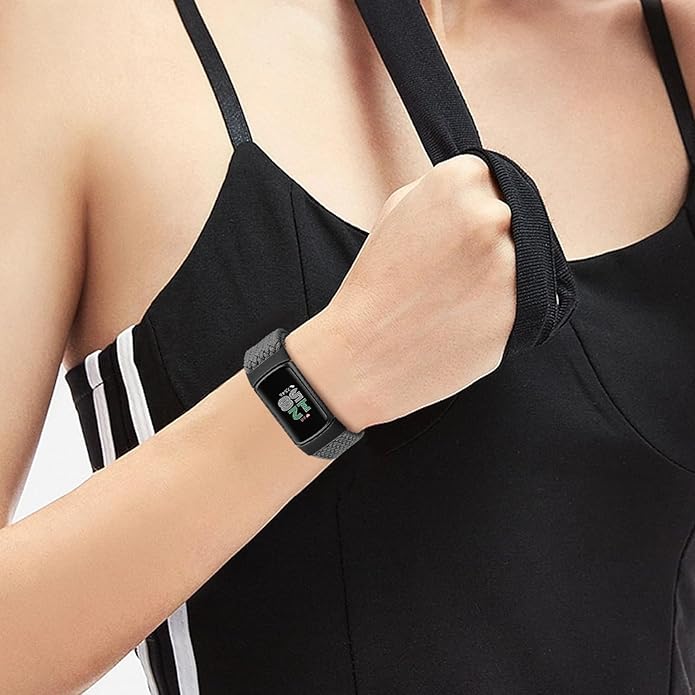 Magnetic Braided Nylon Compatible with Fitbit Charge 6 Bands/Fitbit Charge 5 Bands for Women Men, Soft Sport Stretchy Breathable Strap Replacement Wristband for Charge 6/Charge 5
