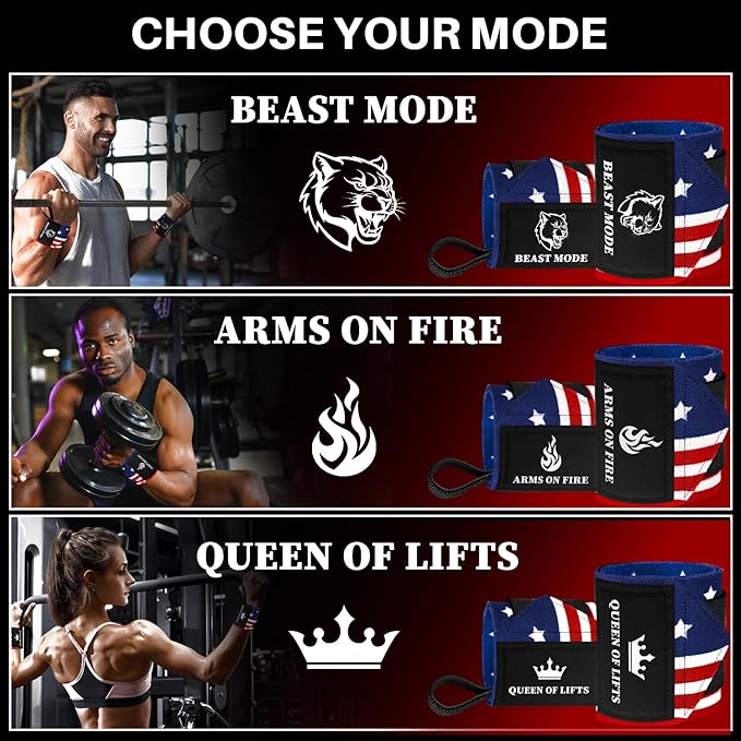 TECEUM Weightlifting 18" & 12" Wrist Wraps with Thumb Loop – Heavy Duty Wrist Workout Braces for Men and Women – Ideal for Powerlifting, Strength Training, Bodybuilding