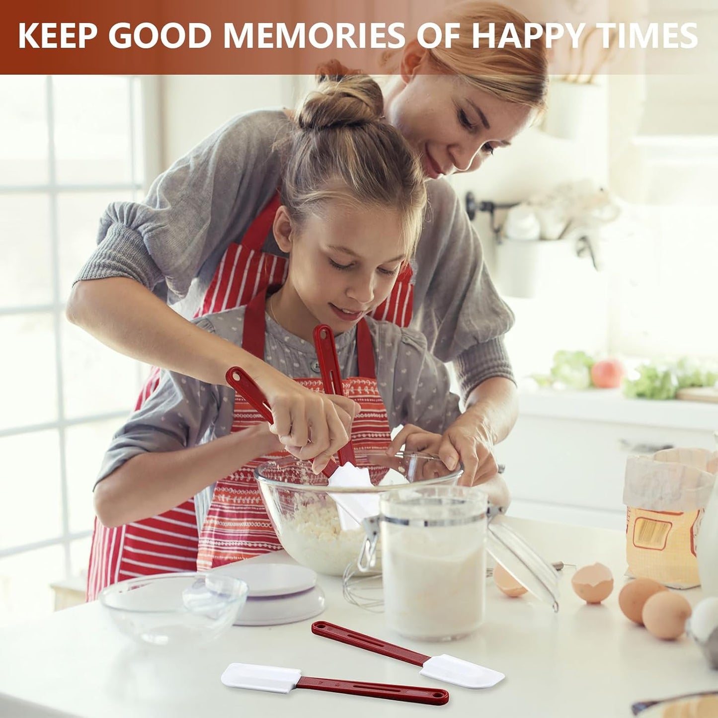 Norme 4 Pcs High Temp Silicone Spatulas Heat Resistant Rubber Spatula Commercial Silicone Scraper with Handle for Kitchen Cook Baking Mixing Utensil, Dishwasher Safe (10 Inch)