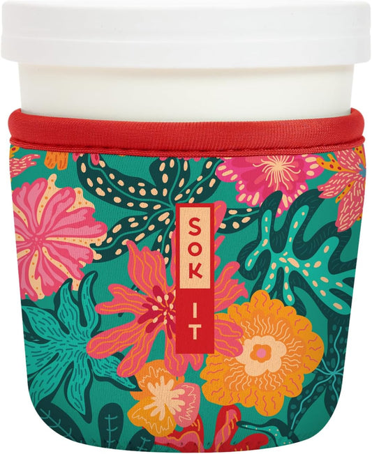 Sok It IceCreamSok Insulated Neoprene Cover (Tropic Like It's Hot, Tapered Ice Cream Pints)