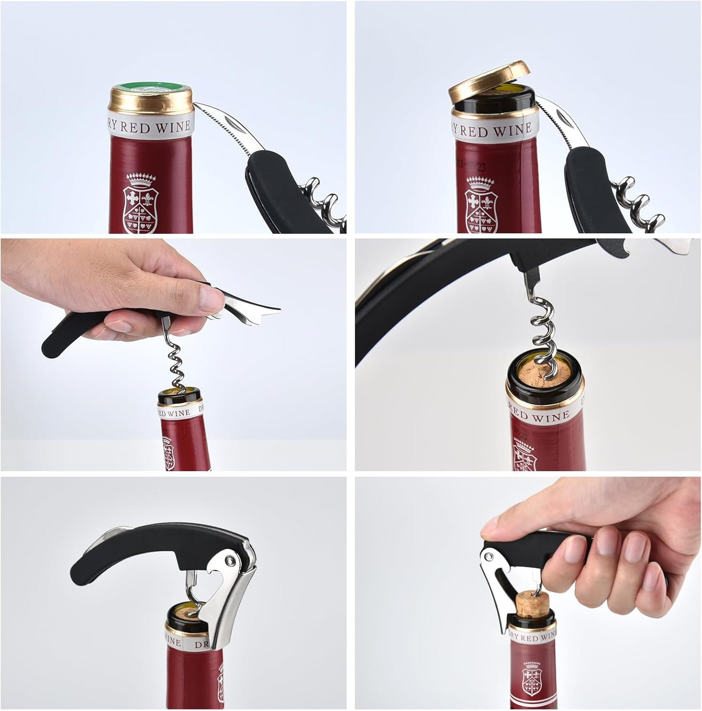 Guowall 10pcs Stainless Steel Cheese Wire Slicer Hand Held Butter Cutter Kitchen Manual Tool with Wine Opener Stopper Pourer Accessories