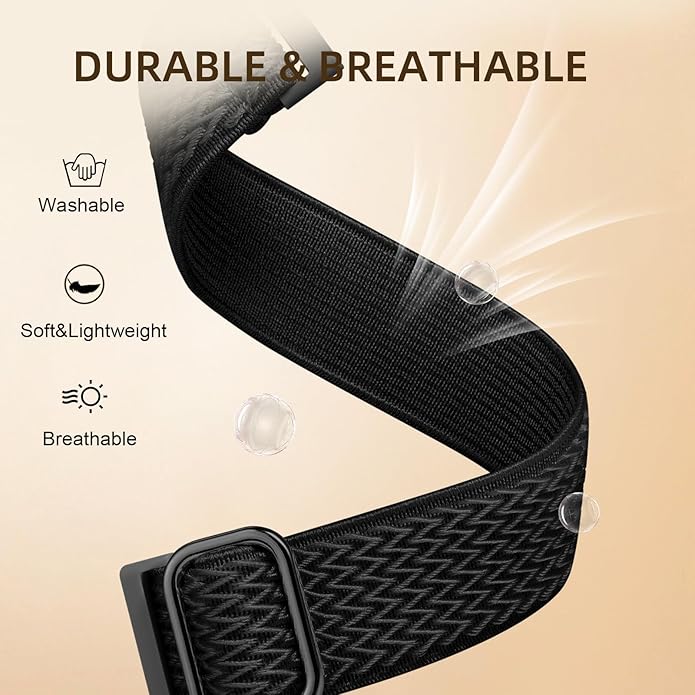 L70 Smart Watch Bands, 22mm Breathable Elastic Nylon Bands stretch for QONBINK L70, Jacoosa L70, ganopterygon L70, BHNYBWUL L70 Smartwatch Replacement Wristband Adjustable Straps (3-Pack)