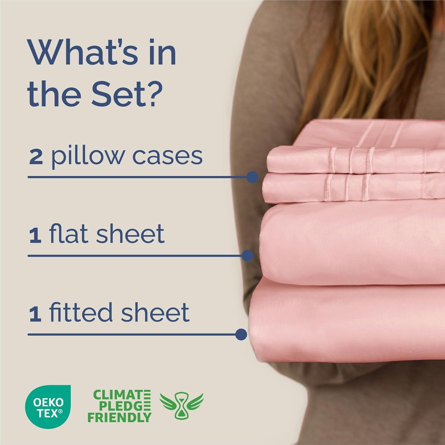 King Size 4 Piece Sheet Set - Comfy Breathable & Cooling Bed Sheets Set - Hotel Luxury Bedding for Women, Men, Kids, Teens, Boys & Girls - Deep Pockets, Ultra-Soft, Wrinkle Free - Oeko-Tex - Baby Pink