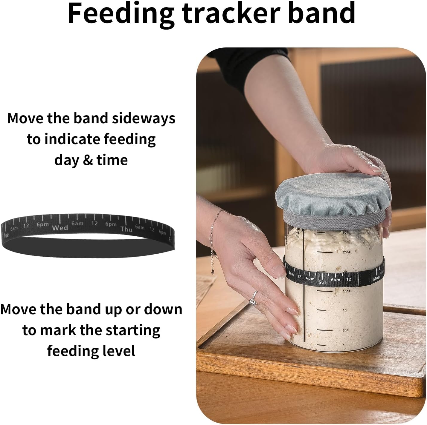 Wissy&Konny Sourdough Starter Jar,2PACK 35OZ Wide Mouth with Ounce Scale line,Date Marked Feeding Band, Thermometer, Sourdough Jar Scraper, Cloth Cover & Stainless Steel Lid Sourdough Starter Kit