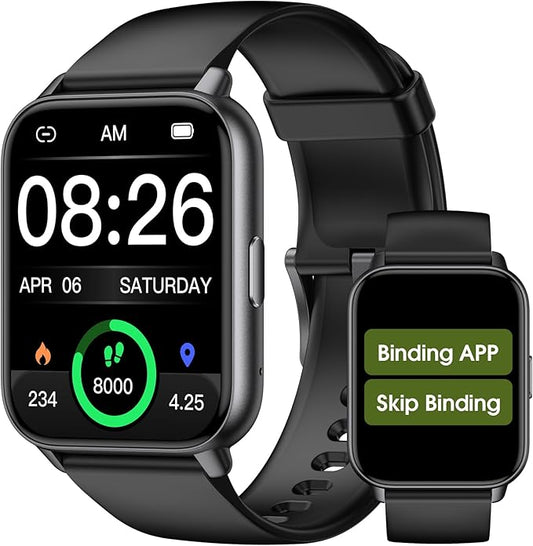 Kummel Smart Watch for Men Women, No App/Phone Required, Fitness Tracker with Pedometer, Bluetooth Call (Answer/Make Call), Heart Rate Blood Oxygen Monitor Step Counter, 100+ Sports Modes