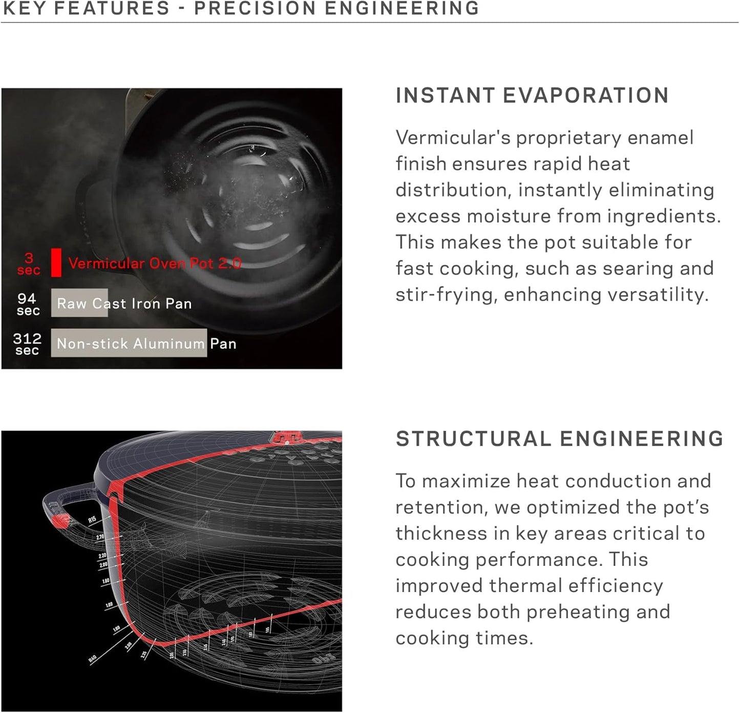 Vermicular Oven Pot 2.0 | Lightweight Enameled Cast Iron Pot | 22cm (3.7 Qt) | Non-Toxic | Induction-compatible | Dutch Oven | Made in Japan | Sea Salt White