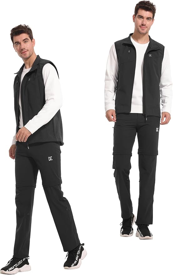 KUTOOK Men’s Softshell Sleeveless Jacket Winter Warm Fleece Outerwear Vests for Cycling Golf Hiking