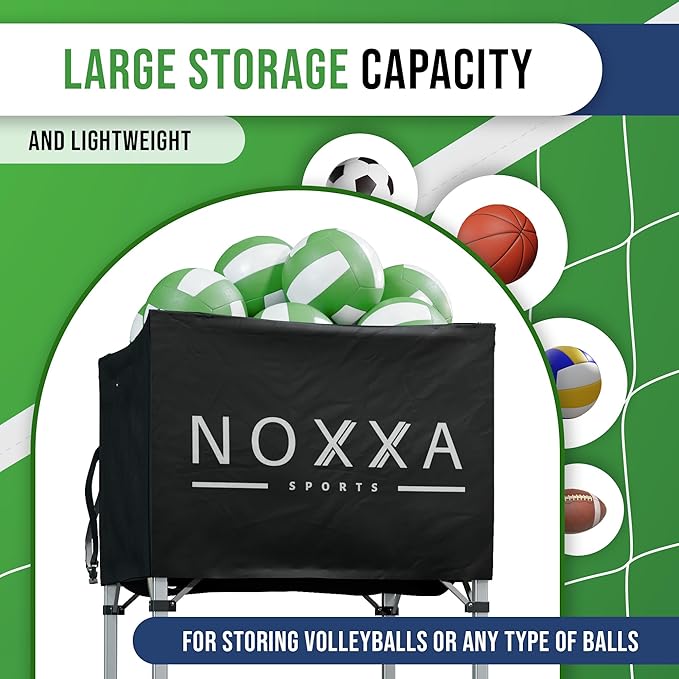 Volleyball Cart with Wheels - Portable Volleyball Ball