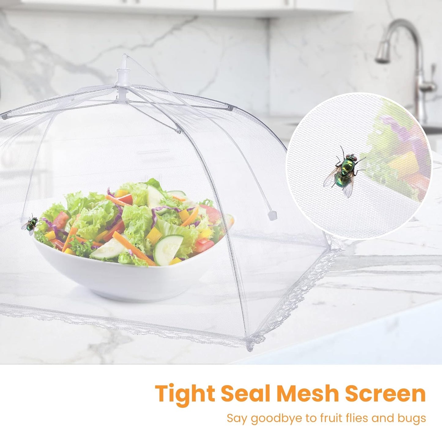 Food Covers for Outside - 1 Extra Large (40 x 25 in) & 4 Large (17 x 17 in) Food Tents/Food Covers for Outdoors Mesh Screen, Picnic Pool Party Supplies, Pop-Up and Collapsible