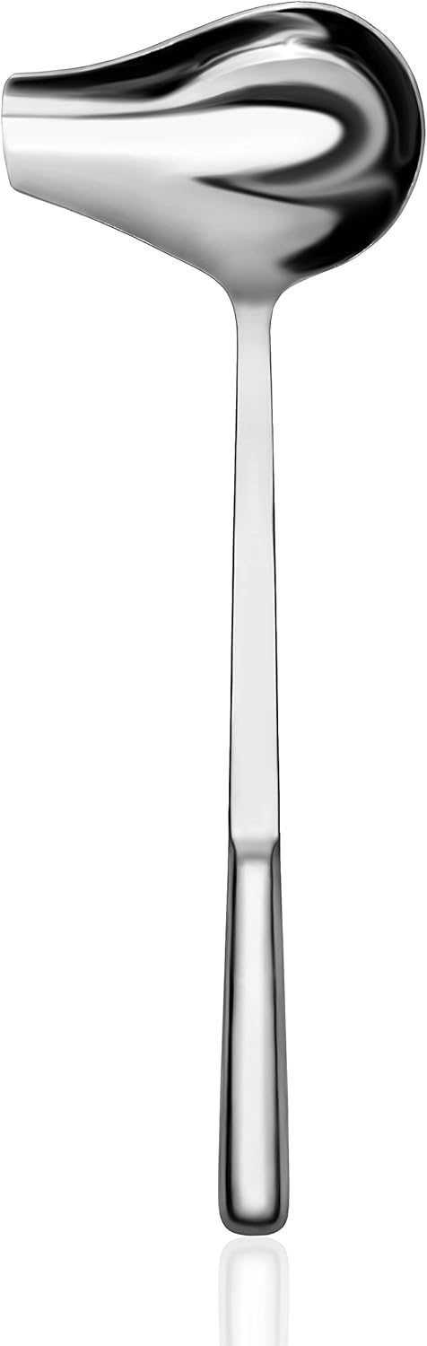 New Star Foodservice 52282 2 oz Hollow Handle Gravy Soup Ladle, 13.25", Silver