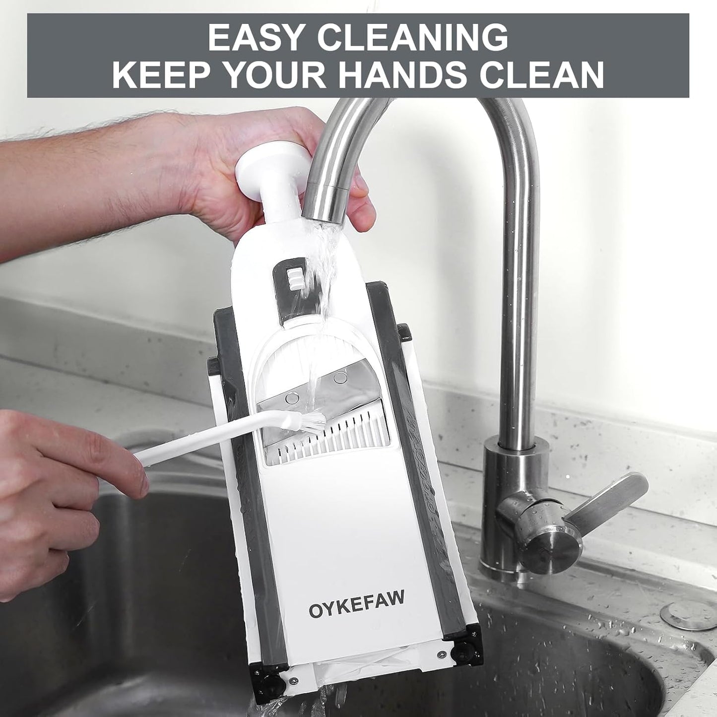 Safer Mandoline Slicer For Kitchen, Potato Slicer for Chips, Vegetable & Food Cutter, Thickness Adjustable 0.1-8 mm, Kitchen Faster Slice Artifact (Only Slicer)