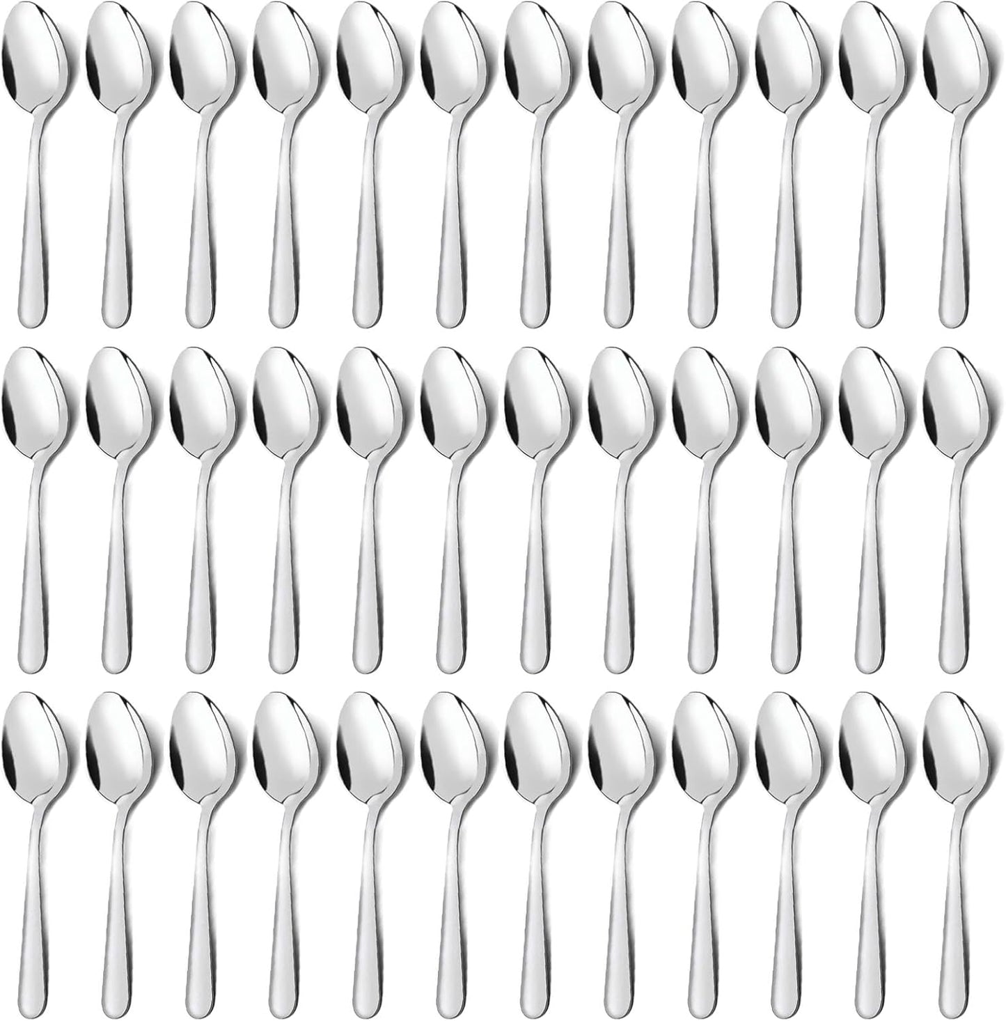 Unokit 36-Piece Silverware Set (6.7 inch), Stainless Steel Dinner and Dessert Spoons, Tablespoons - Mirror Polished, Dishwasher Safe
