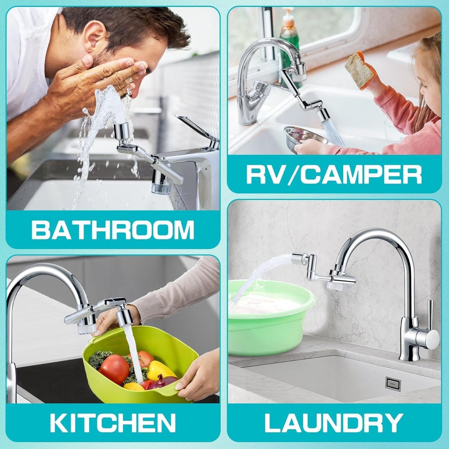 CECEFIN Carbon-Fiber Faucet Extender Aerator-Water-Filter - 4pcs 1um Micro-Porous Chlorine Purifier, High Density Sediment Filtration, 1"(D)*1.47"(H) Filtered Cartridge for CECEFIN Swivel Aerator