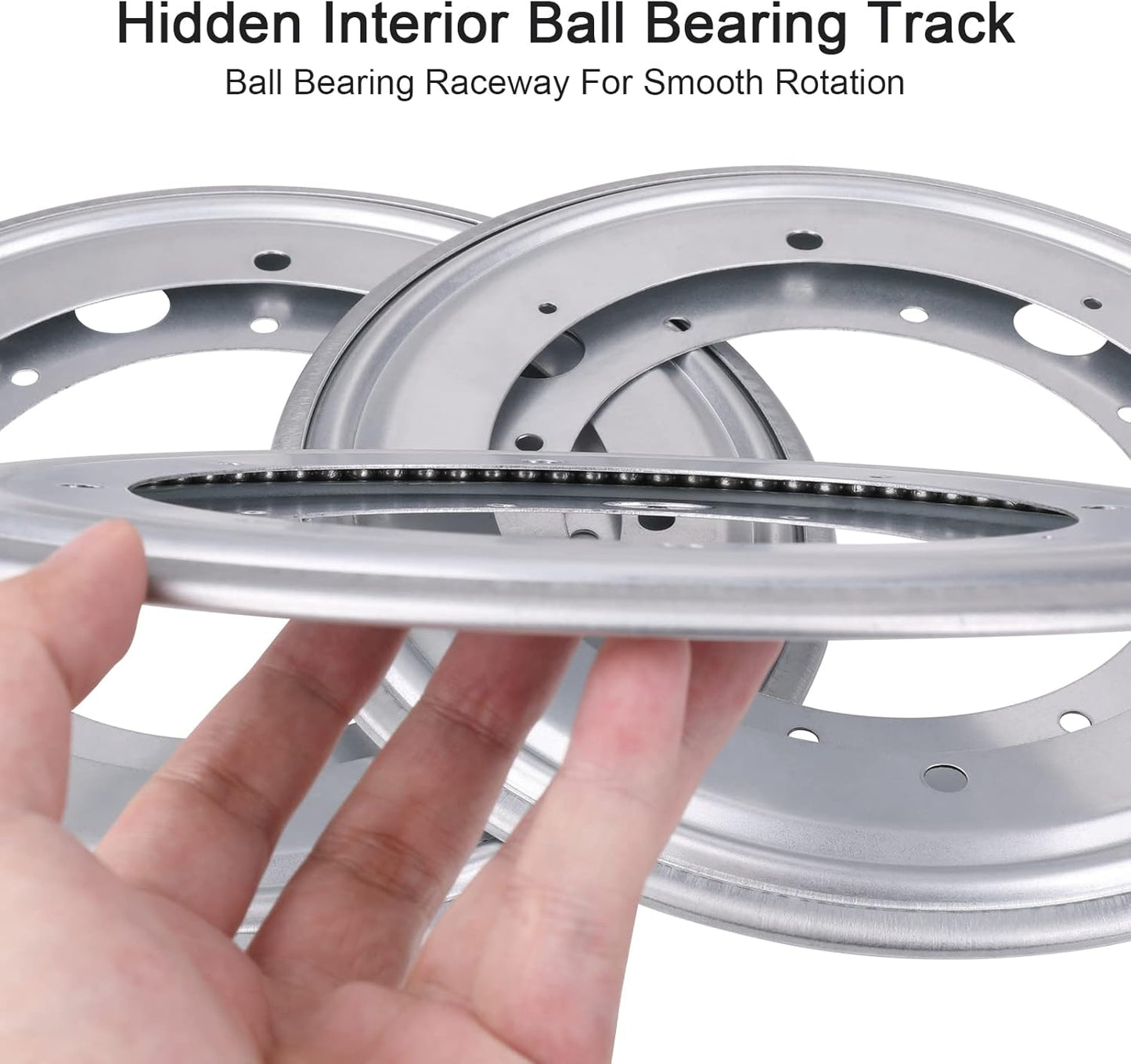 3Pack 9" Round Lazy Susan Hardware 5/16" Thick Lazy Susan Turntable Bearing Plate 750lbs Load Capacity Swivel Plate Base, Lazy Susan Turntable Base for Rotating Table, Serving Tray, Kitchen, Silver