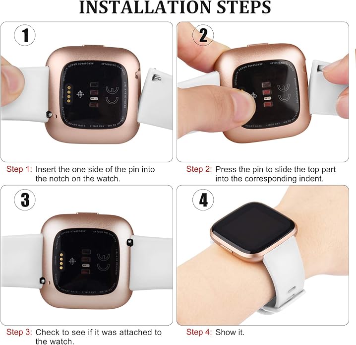 3 Pack Sport Bands Compatible with Fitbit Versa Bands, Classic Soft Sport Replacement Wristbands for Fitbit Versa 2 Smart Watch Women Men