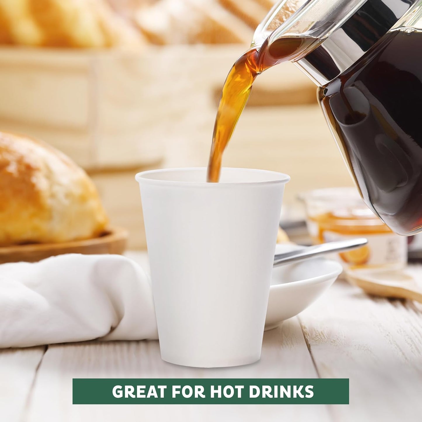 Freshware Coffee Cups 16 oz [300 Pack] Disposable Paper Cups for Hot or Iced Coffee Cup, Slushie Cup, Milkshakes, Smoothies, and Tea