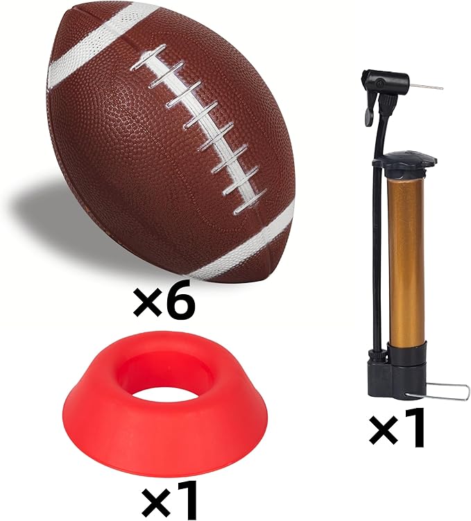 Inflatable Rubber Footballs 6 PCS-8.3" with Pump and