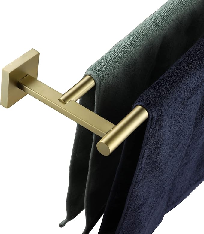 KOKOSIRI Towel Bar Bathroom Towel Holder Double Rails 20 Inch B5005BG-L20