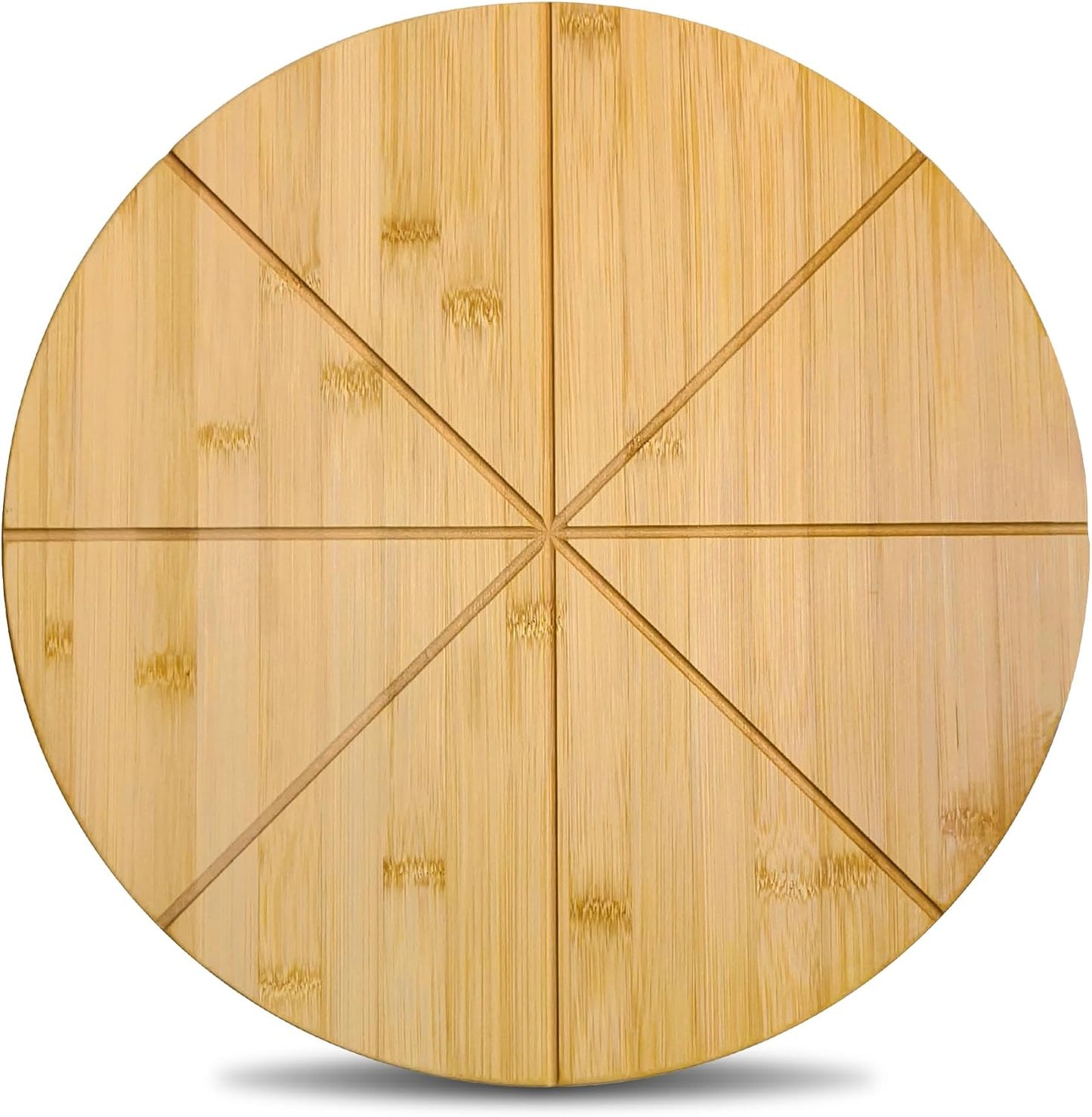 20" Round Cutting Board Pizza Cutting Board Extra Large 20inch Double Sided 3XL Pizza Prep Wooden Bamboo Serving Platter Tray Pizza Oven Accessories Circle Pre Block with Cutting Grooves