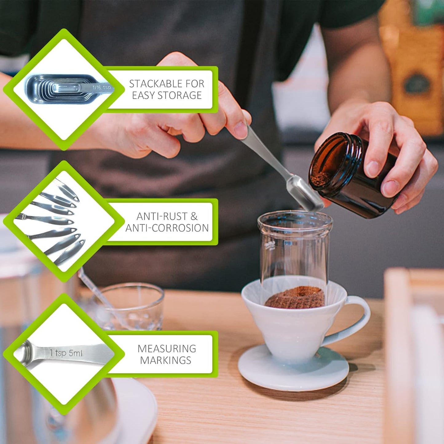 1PCS 1/2Tablespoon (1.5tsp, 7.5ml) Single Measuring Spoon, Individual Stainless Steel Long Handle Measure Teaspoon Only