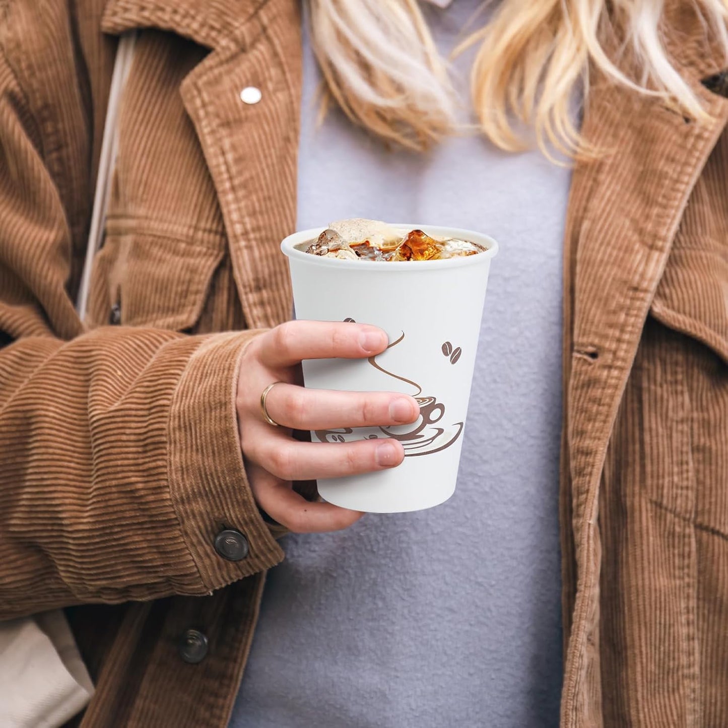 Lamosi 240 Pack 12 OZ Coffee Cups, Disposable Paper Cups for Hot/Cold Beverage, Leak-Free Paper Coffee Cups for Cafe, Restaurant, Office and Home