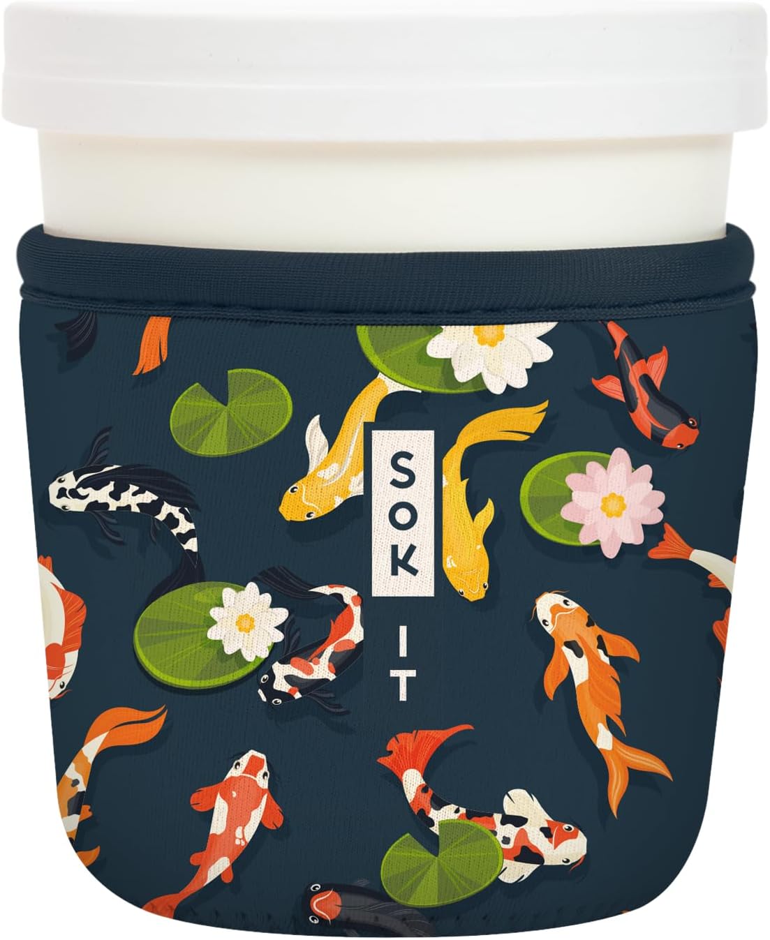 Sok It IceCreamSok Insulated Neoprene Cover (Koi Garden, Tapered Ice Cream Pints)