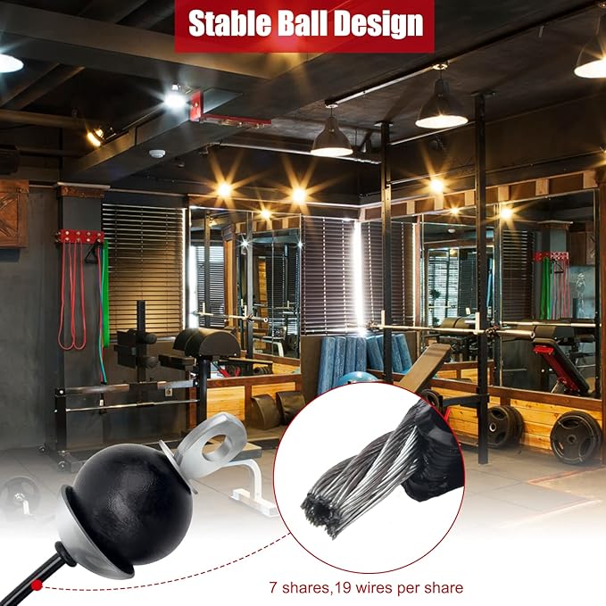 Fitness Pulley Cable 196 Inch, Adjustable Home Gym Cable Replacement for Pulley System, Heavy Duty Fitness Rope Machine Accessories