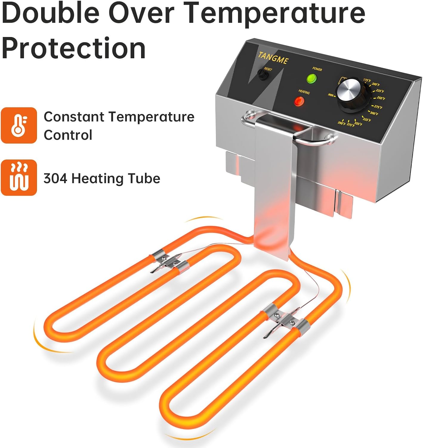 Commercial Deep Fryer 3500W Electric Countertop Fryer 25.4Qt Heavy Duty Large Stainless Steel Deep Fryers with Double Baskets, Lid and High Legs for Restaurant, UL Certified