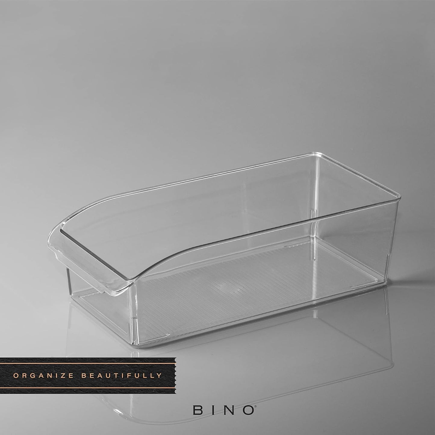 BINO | Plastic Storage Bins, Small | THE CURVE COLLECTION | Multi-Use Organizer Bins | Storage Containers Kitchen, Pantry and Home Organization | Fridge Organizers | Pantry Organization and Storage