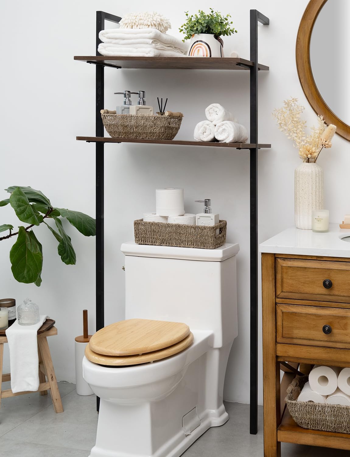 StorageWorks Seagrass Baskets with Built-in Handles, Bathroom Decor Box for Toilet Tank Top, 14 ¼"L x 6 ½"W x 3 ¾"H