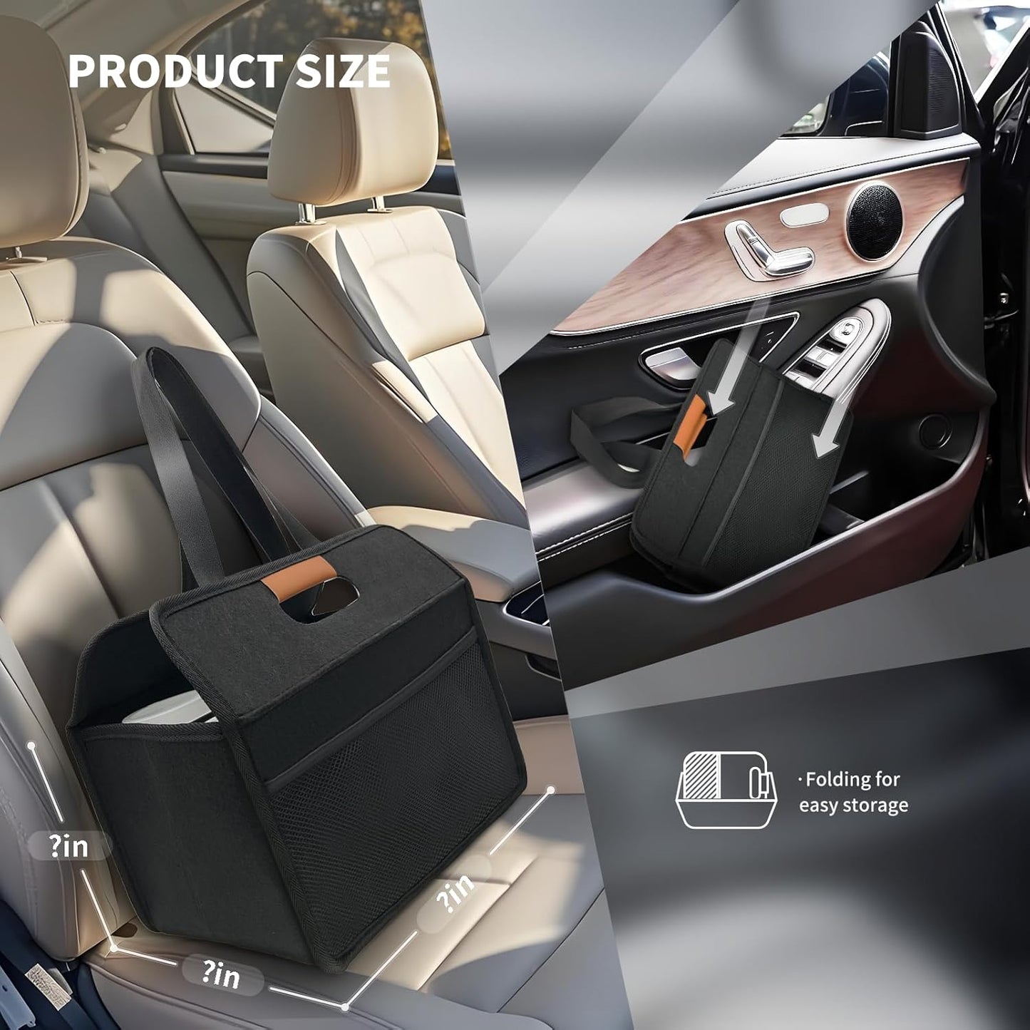 Reusable 4/6 Cup Drink Carrier with Handle and Adjustable Dividers, Insulated Caddy for Take Out, Foldable Coffee Cup Holder for Hot & Cold Drinks (Black, 6 Cups)