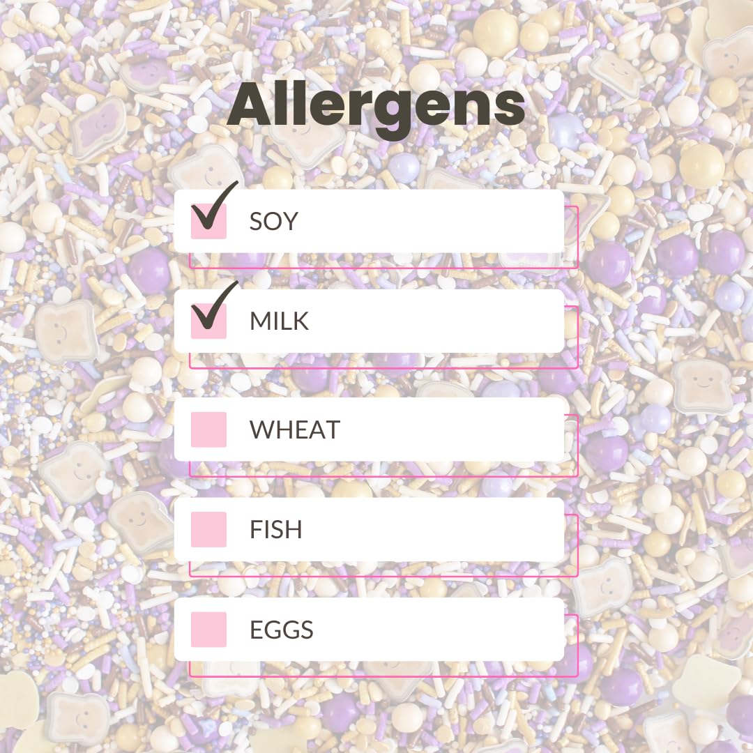 Sprinkle Pop PB&J Sprinkle Mix| lavender Purple Gold Cream Chocolate Sprinkles with ~20 Peanut Butter & Grape Jelly Slice Wafer Papers| Sprinkles Made in USA for Decorating Cake Cupcakes Cookies, 4oz