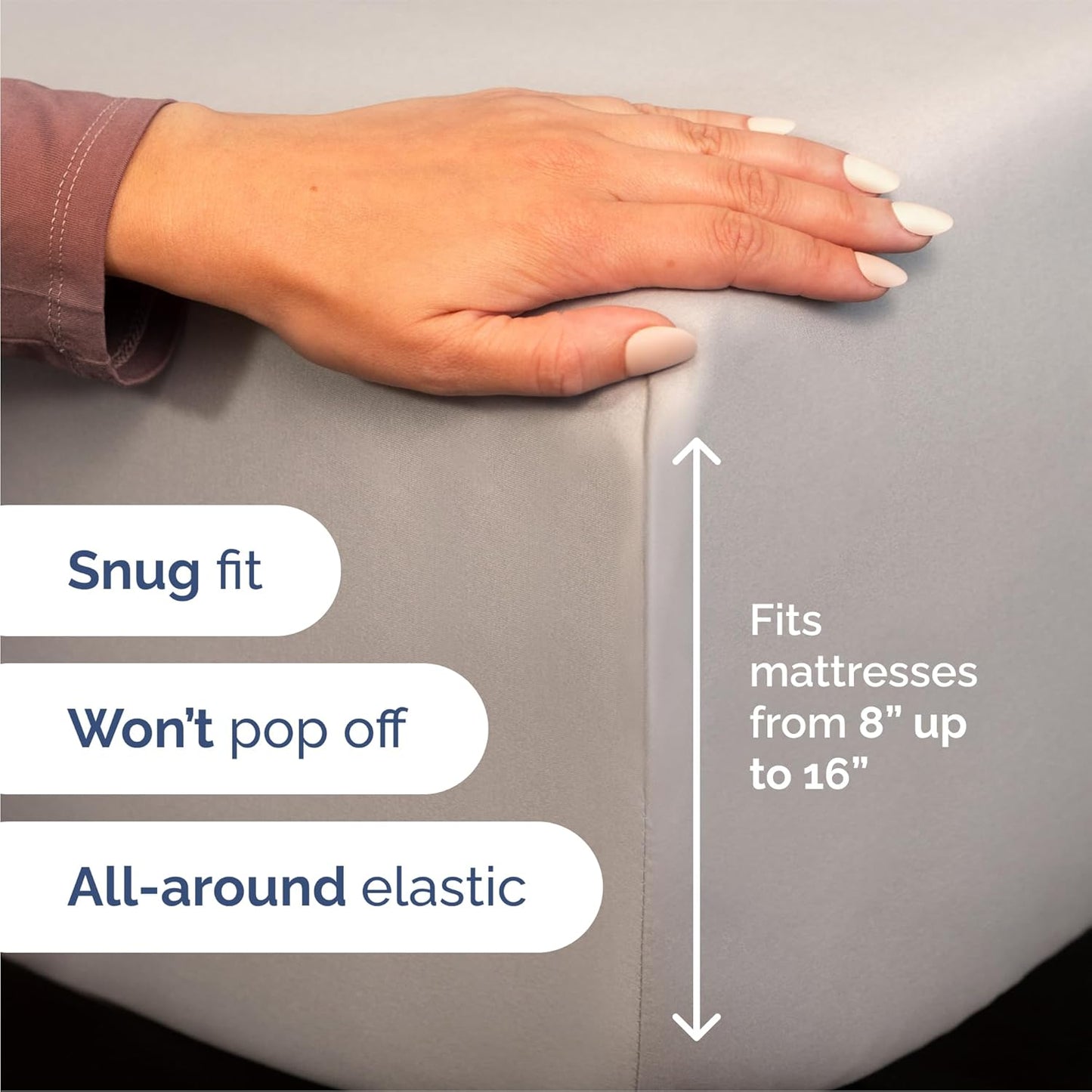 Queen Size 4 Piece Sheet Set - Comfy Breathable & Cooling Bed Sheets Set - Hotel Luxury Bedding for Women, Men, Kids, Teens, Boys & Girls - Deep Pockets, Soft and Wrinkle Free - Oeko-Tex - Light Grey