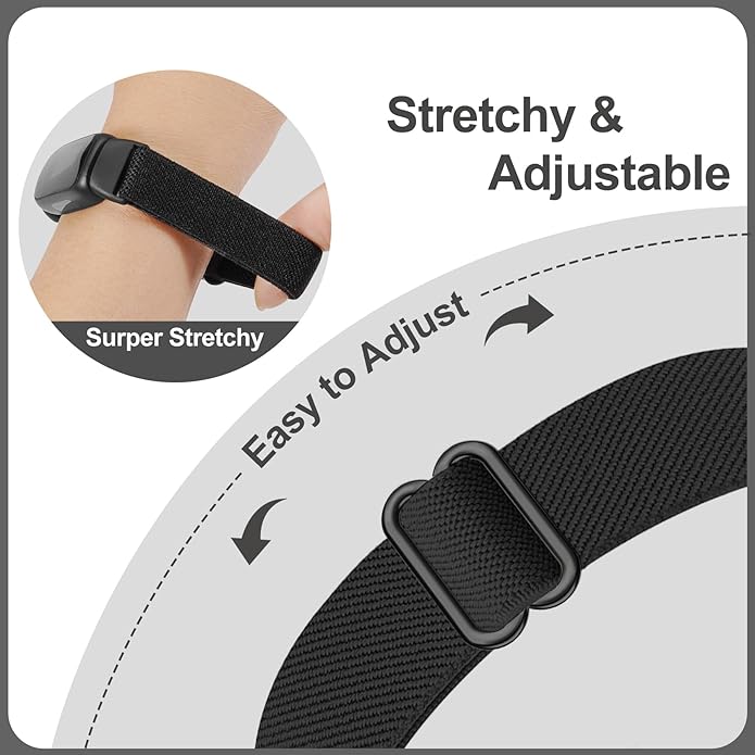 5 Pack Stretchy Nylon Compatible with Fitbit Inspire 3 Bands for Women Men, Elastic Adjustable Soft Sport Strap Replacement Wristband for Fitbit Inspire 3 Bands/Fitbit Inspire 2