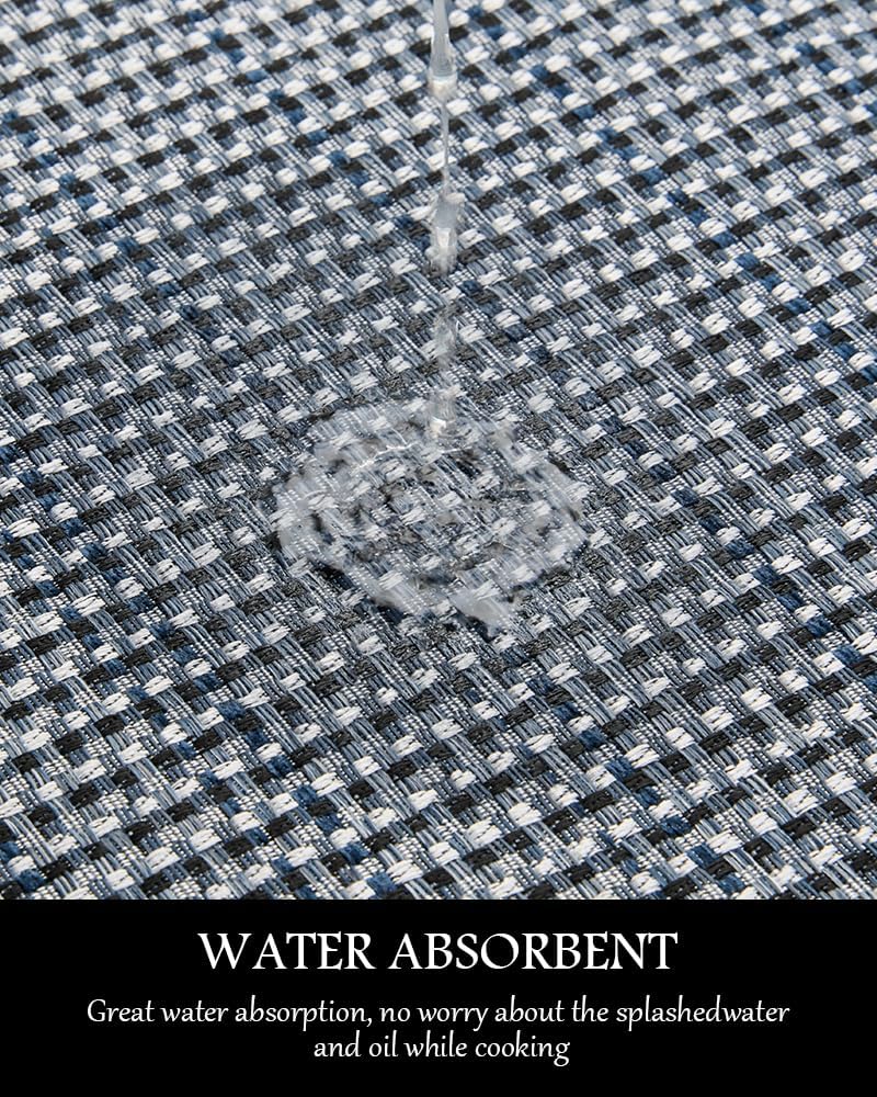 PADOOR Kitchen Mats for Floor, Kitchen Rugs Non Slip Washable, Rubber Backed Kitchen Runner Super Absorbent Long Kitchen Floor Mat Sink Rug, 20”x70” Blue