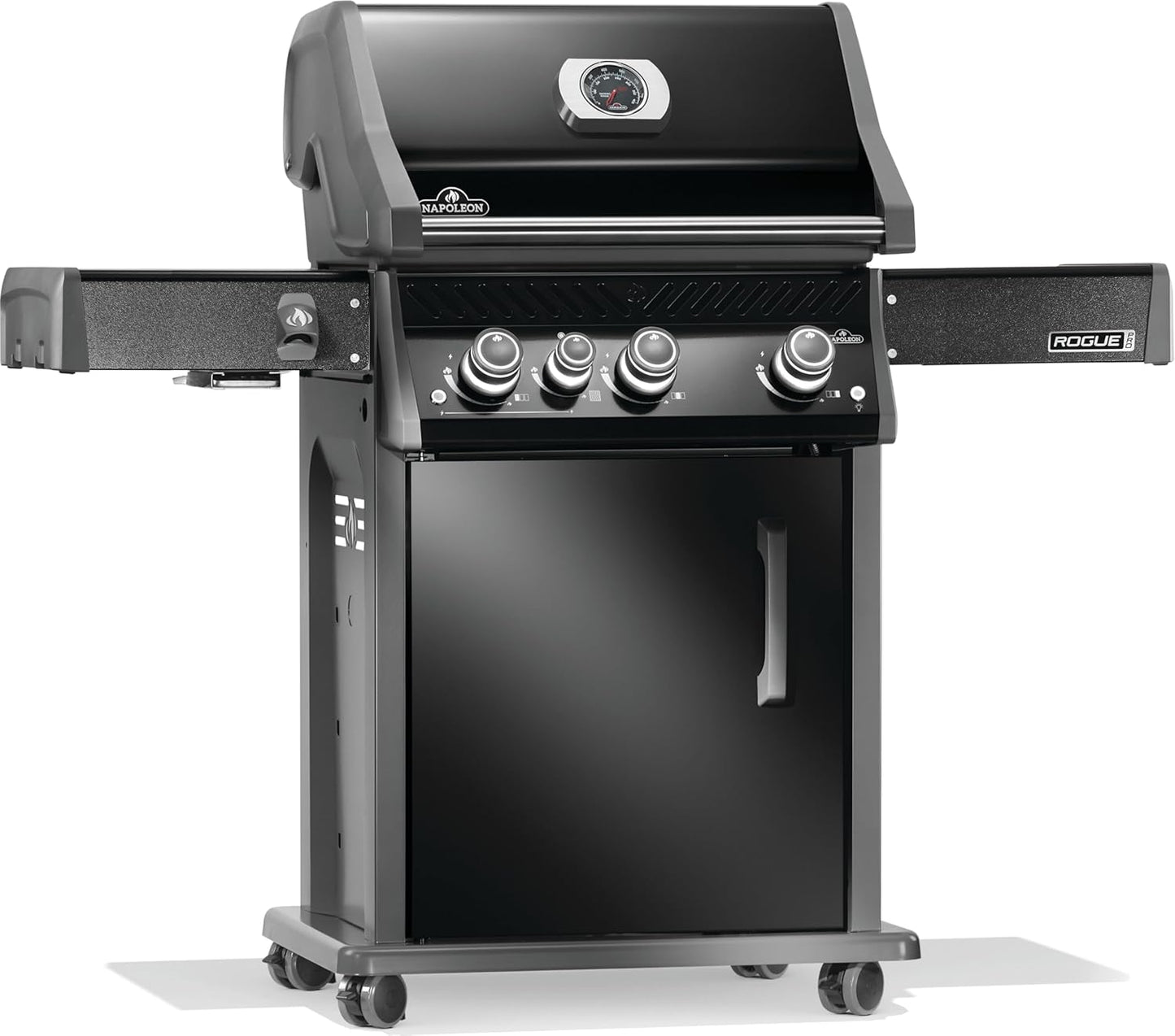 Napoleon Rogue PRO 425 Natural Gas Grill with Infrared Side Burner, Black, Durable 4-Burner Outdoor BBQ