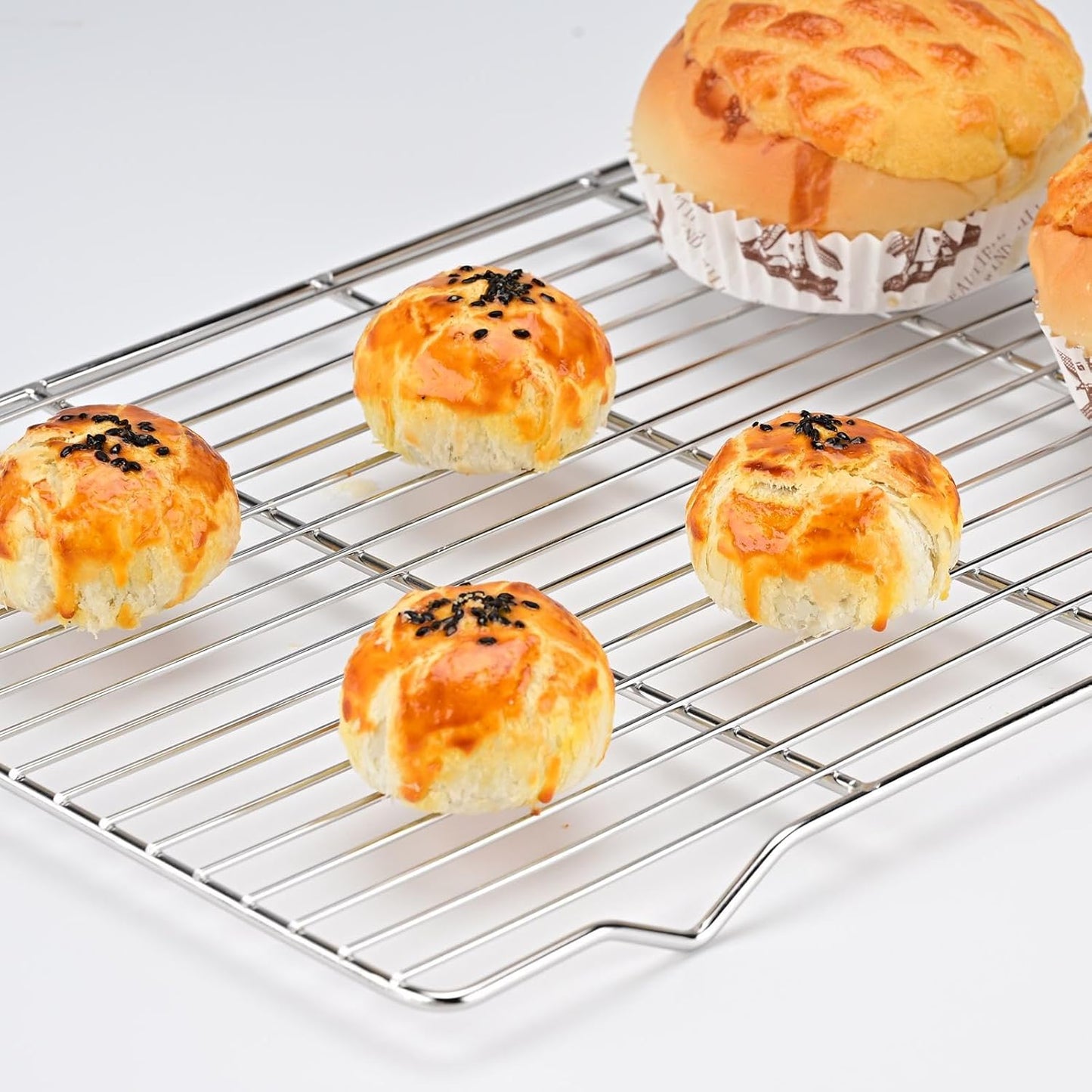 2-Pack Cooling Racks for Baking, 10x15 Inch Heavy Duty Stainless Steel Wire Baking Rack for oven cooking, Oven Safe Cookie Cooling Rack Set, Fits Half Sheet Pan, Dishwasher Safe & Non-Toxic