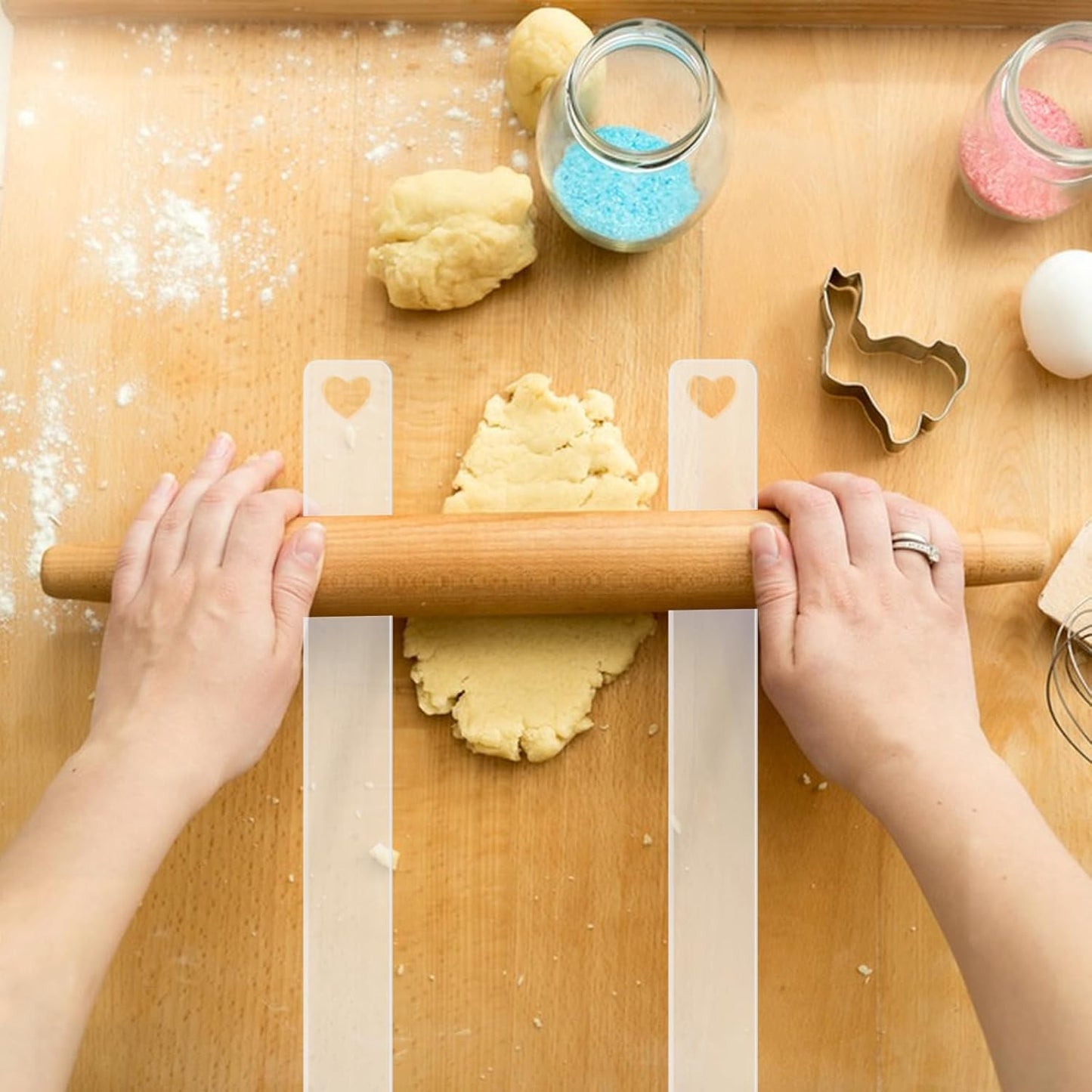 3 Pairs Rolling Pin Guides, Dough Thickness Guides, Polymer Clay Depth Guide Set, 3 Sizes 2/3/5mm for Polymer Clay Thickness, Durable Acrylic Roller Depth Guides for Crafting, Polymer Clay Tools