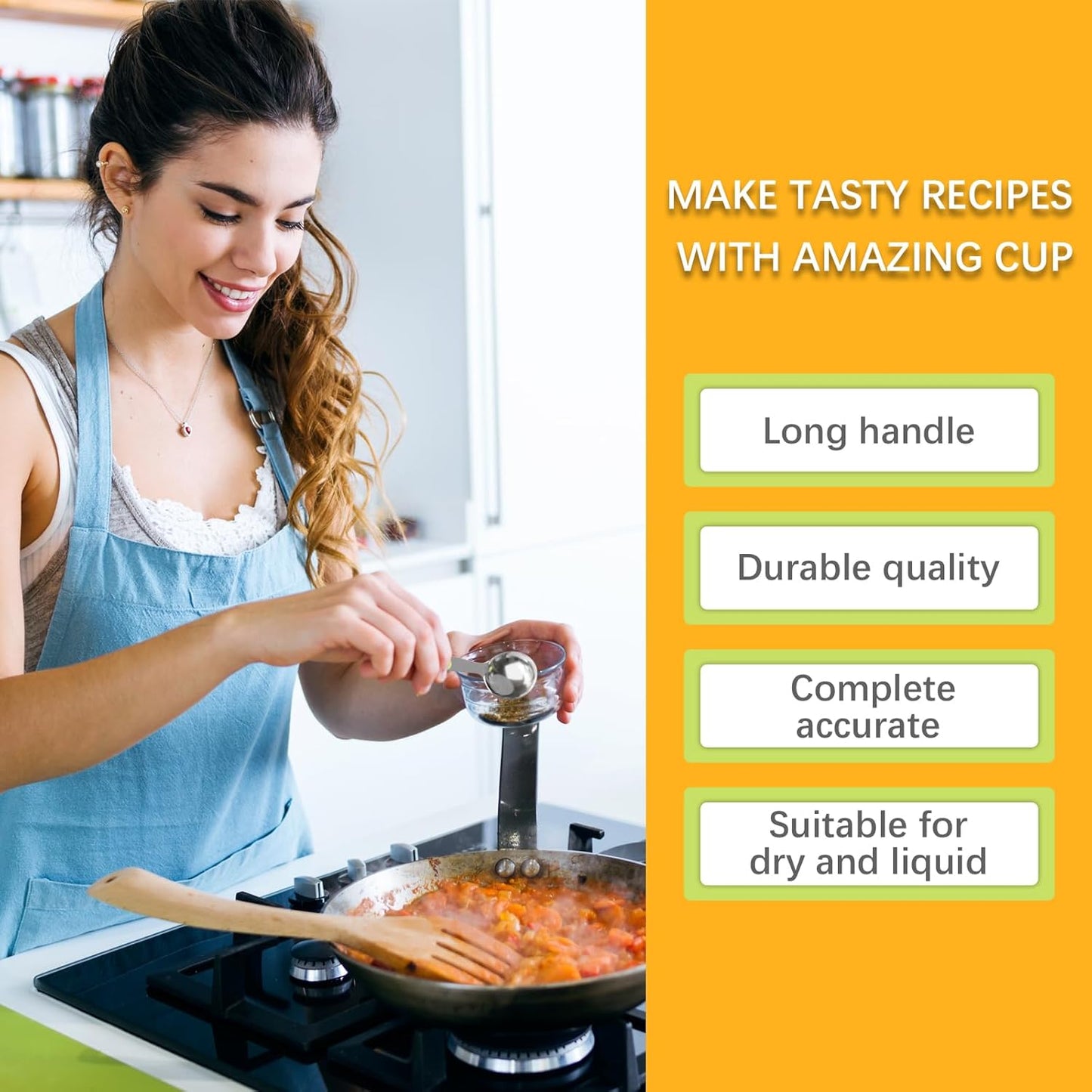 2PCS 1 Tbsp(3tsp, 1/2oz, 15ml) Single Measuring Spoon with Green Silicone Grip, Stainless Steel Individual Measure Scoop Only