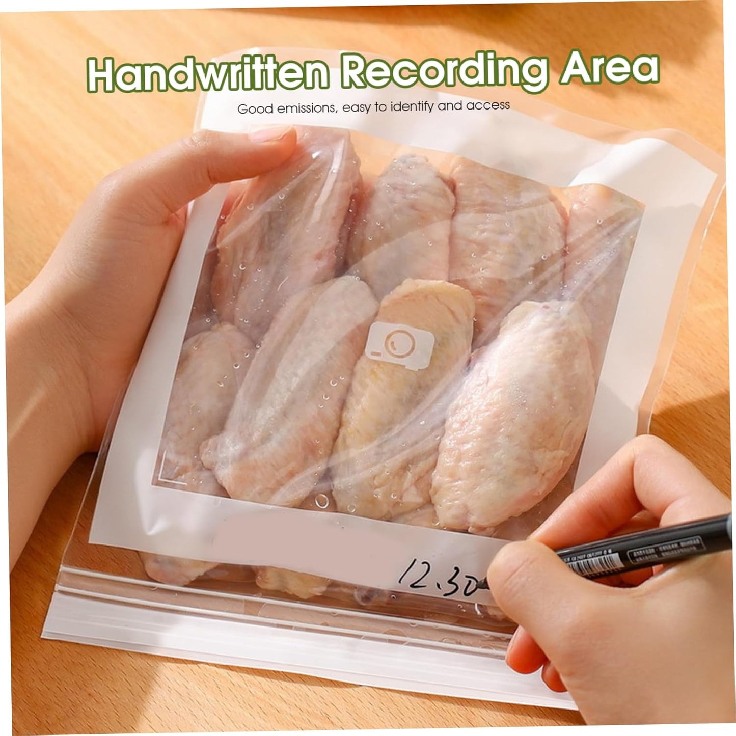 Reusable Freezer Bags 25PCS, Gallon Food Storage Bags with Stand & Label Leakproof Reusable Sandwich Bag for Kitchen, Vegetables, Snacks