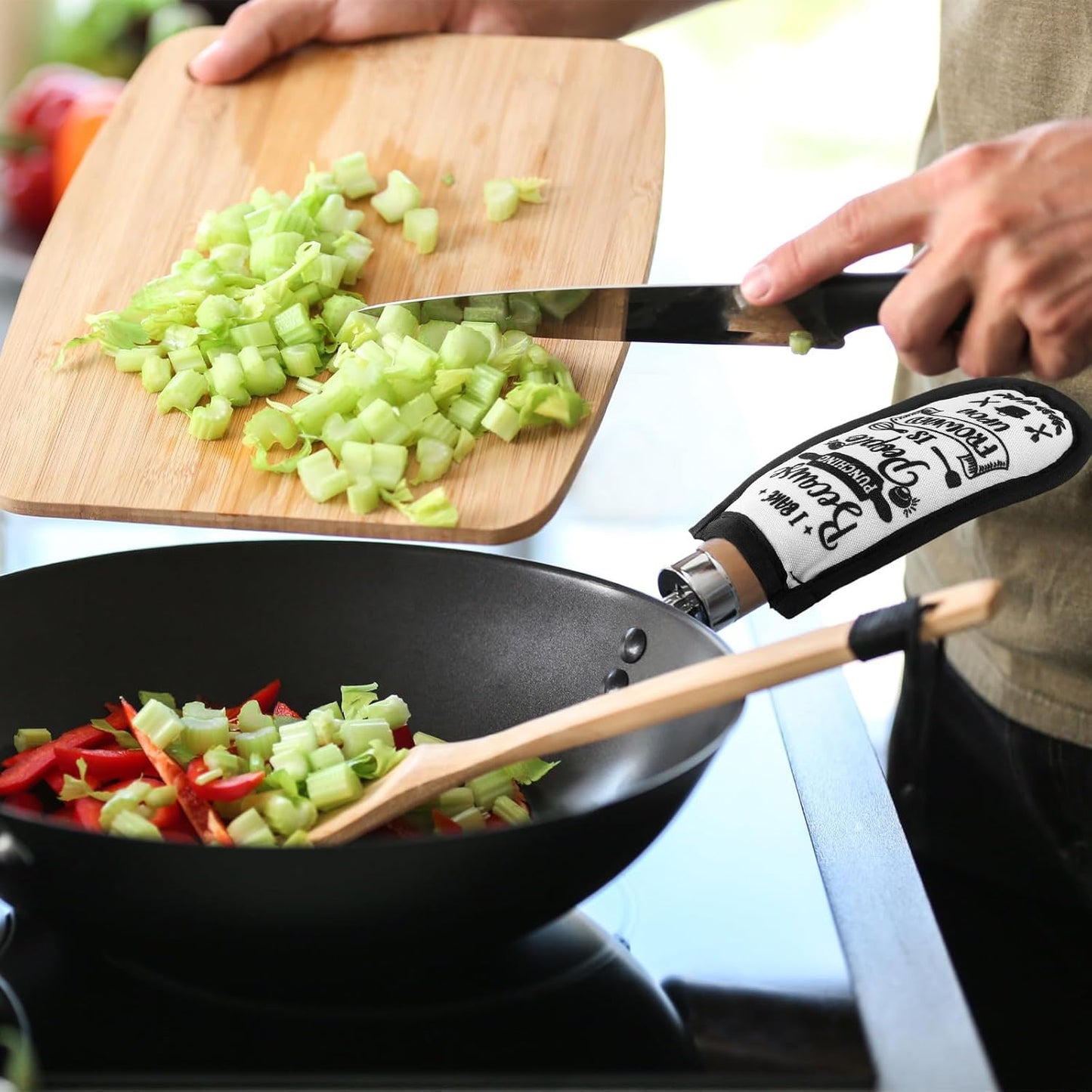 Patelai 8 Pcs Kitchen Them Cast Iron Skillet Handle Covers Heat Resistant Pan Handle Holder Sleeve Black and White Buffalo Plaid Non Slip Skillet Pot Holders Mitt for Kitchen BBQ Baking Cookware Decor