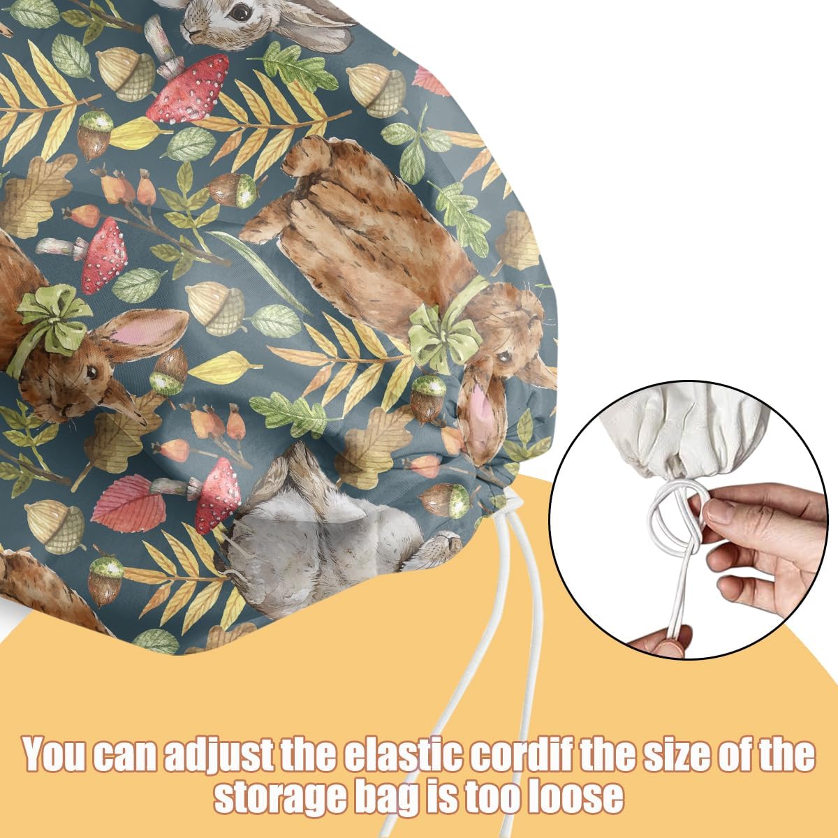 Rabbit Bunny Plastic Bag Holder, Wall Mount Grocery Bag Holder, Plastic Storage bag, Pull Rope Free Adjustment, Plastic Bag Holders for Grocery Bags, Plastic Bag Dispenser for Home Kitchen