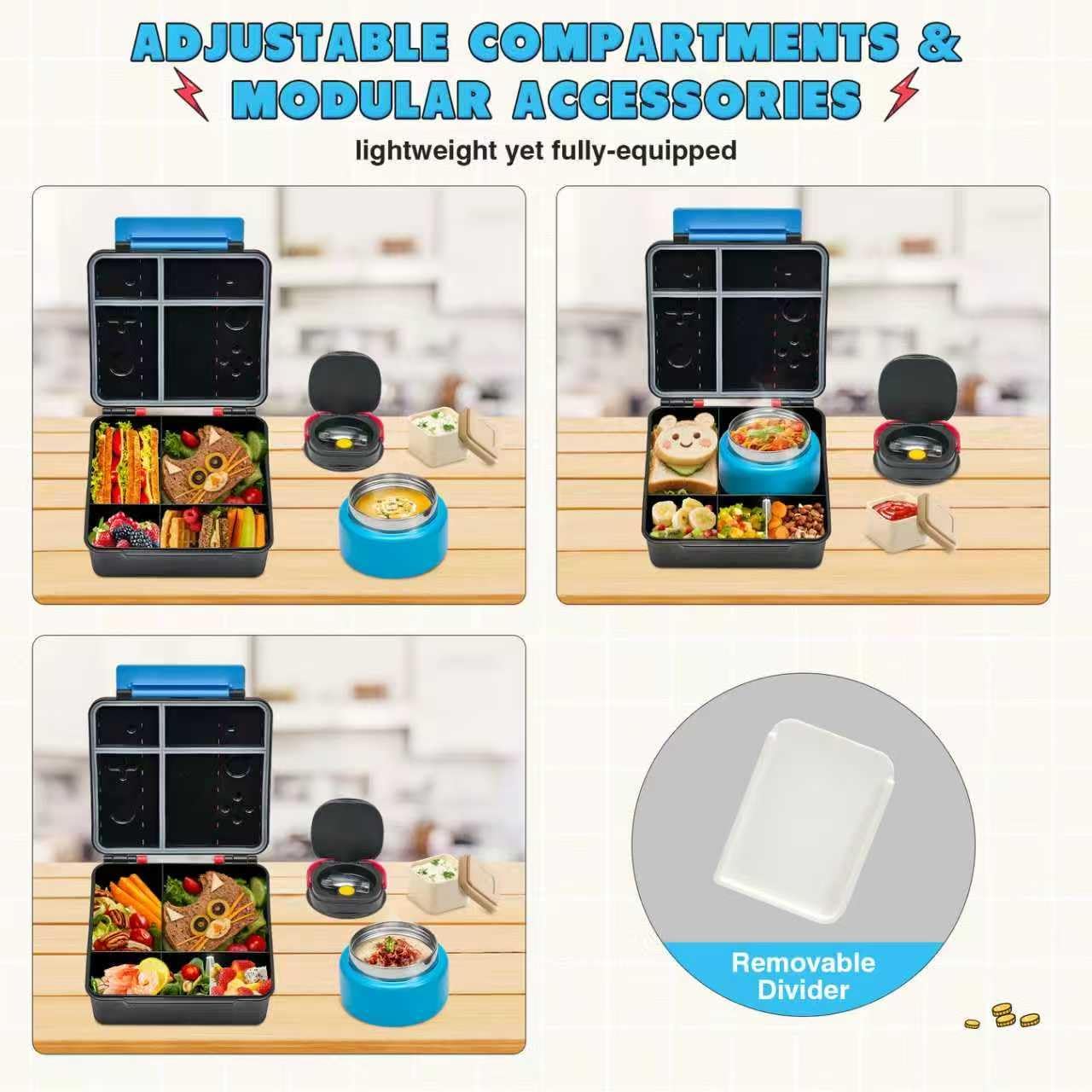 Game Lunch Box for Kids with Thermo, 9 OZ Stainless Food Jar & Insulated Lunch Bag, BPA-Free Kids Lunch Bento Box with Sauce Cup, Leakproof Lunch Box Set for Boys & Girs, School, Travel