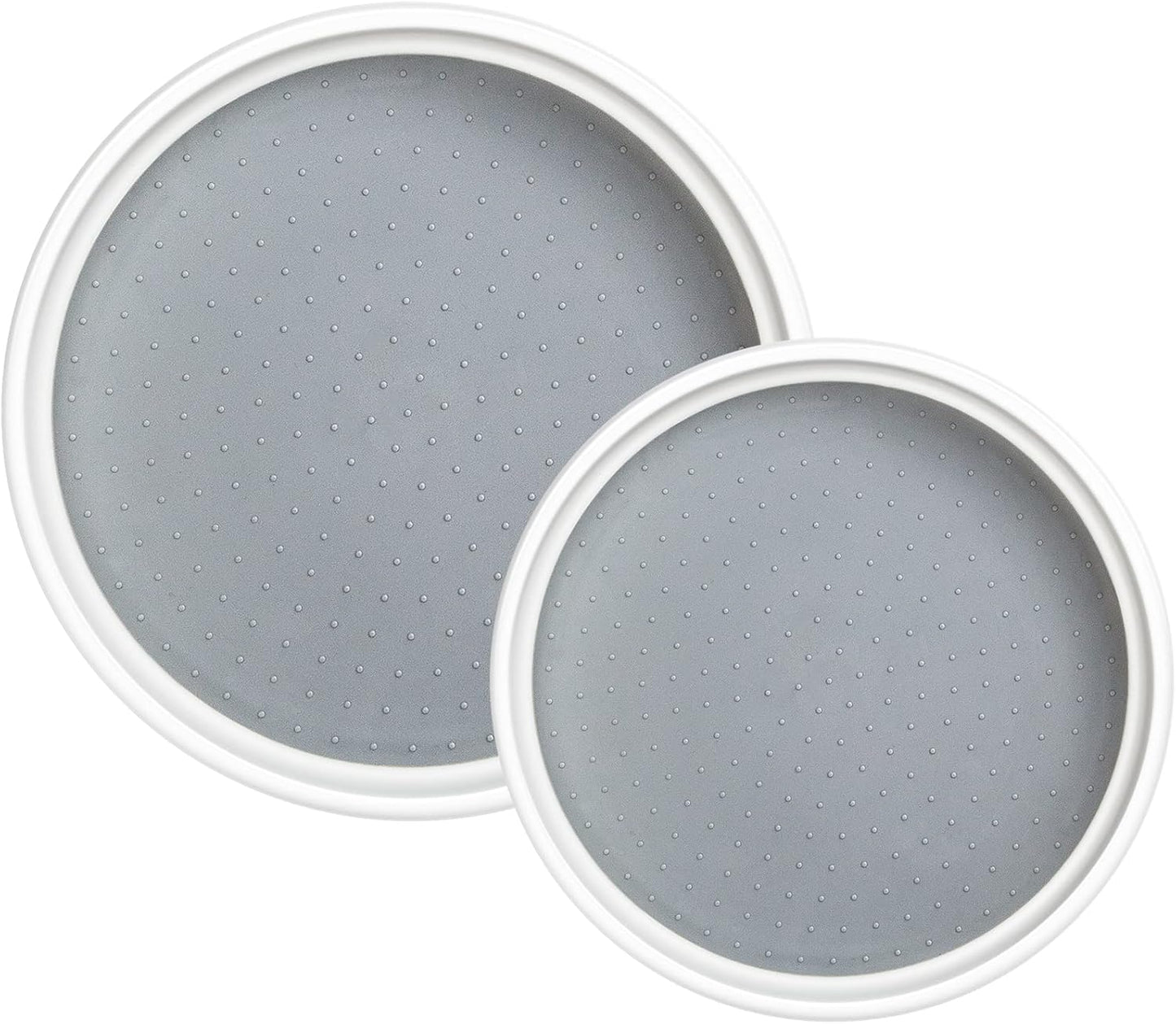 2Pack Non Skid Lazy Susan Turntable,Single Round Rotating Kitchen Spice Organizer for cabinets,Pantry, Bathroom, Refrigerator (10Inch+12Inch)