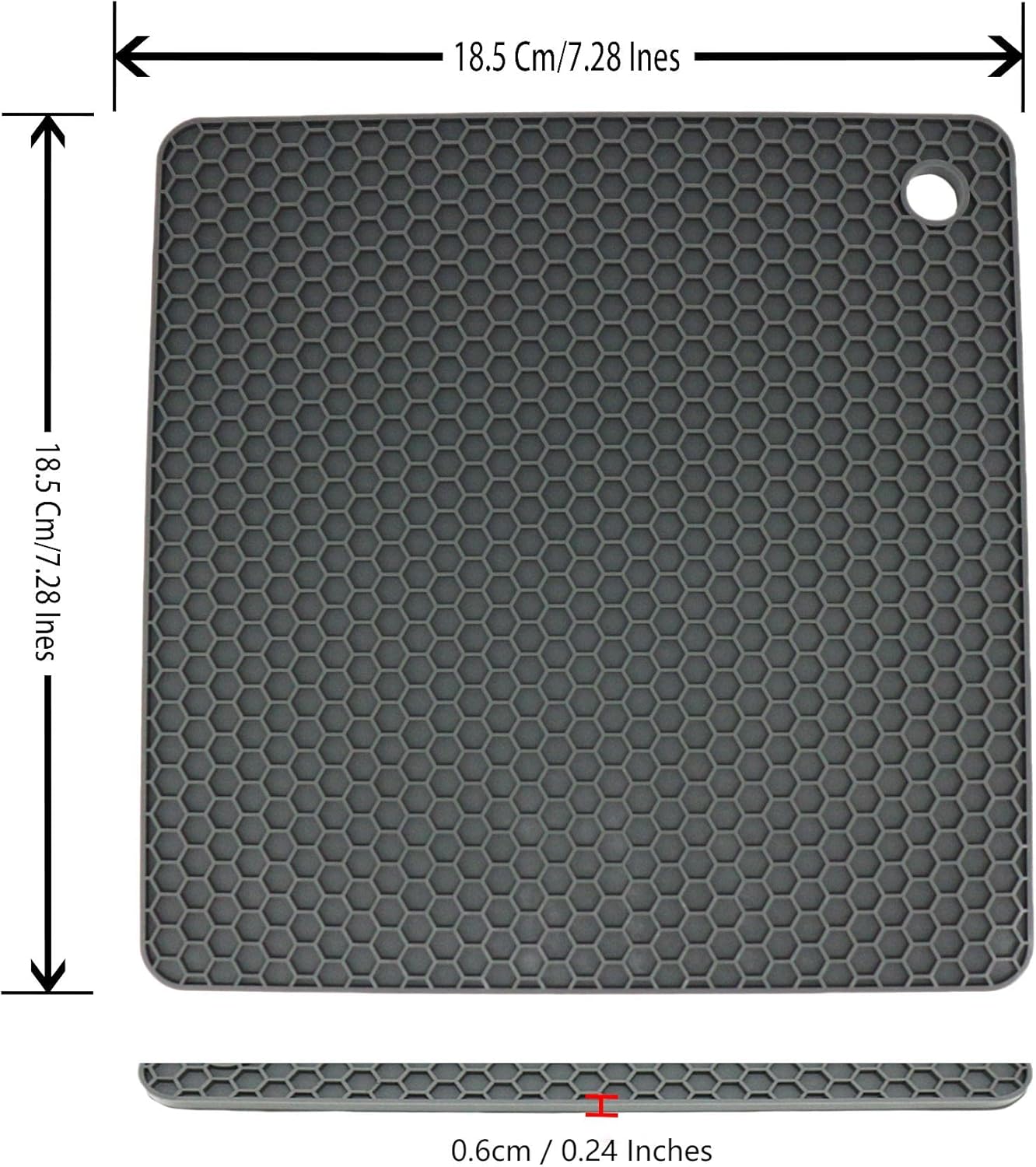 Silicone Trivets for Hot Pots and Pans, Multi-Use Heat Resistant Mats for Countertop Set of 4 Black
