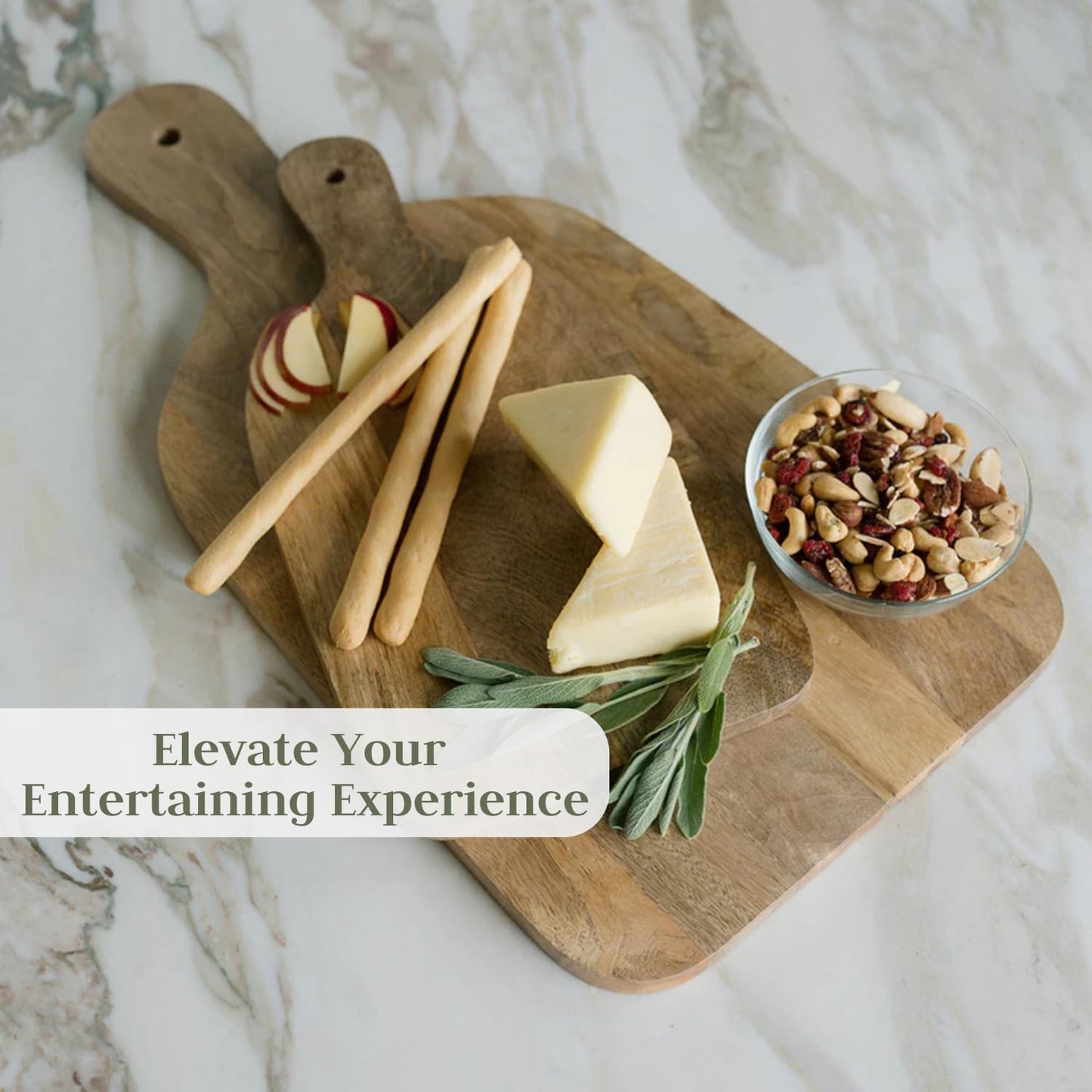 Wood Cutting Board 17x19 Handmade Serving & Chopping Board Paddle with Handle, Premium Home Decor Wooden Cutting Boards for Kitchen Display & Chopping, Light Wood